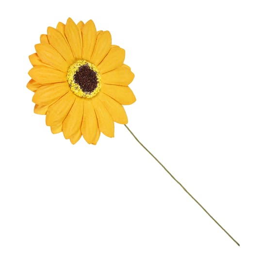 Yellow Sunflower Paper Flowers by Recollections&#x2122;, 4ct.